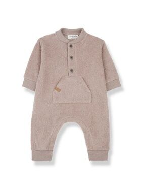 Cozy Taupe Sherpa One-Piece Romper for Kids